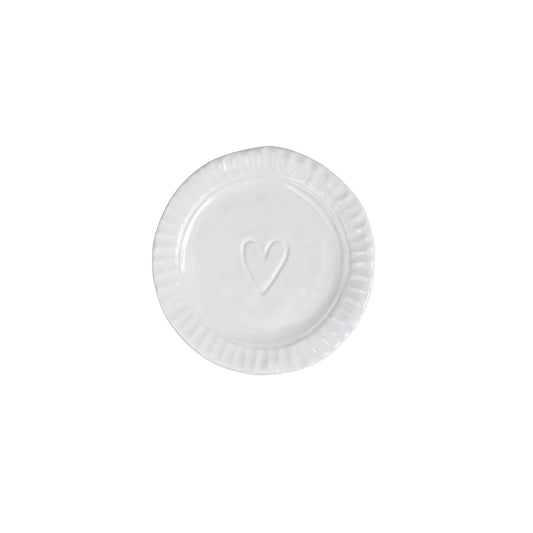 Vietri PIE-2695W Pietra Serena Heart Plate