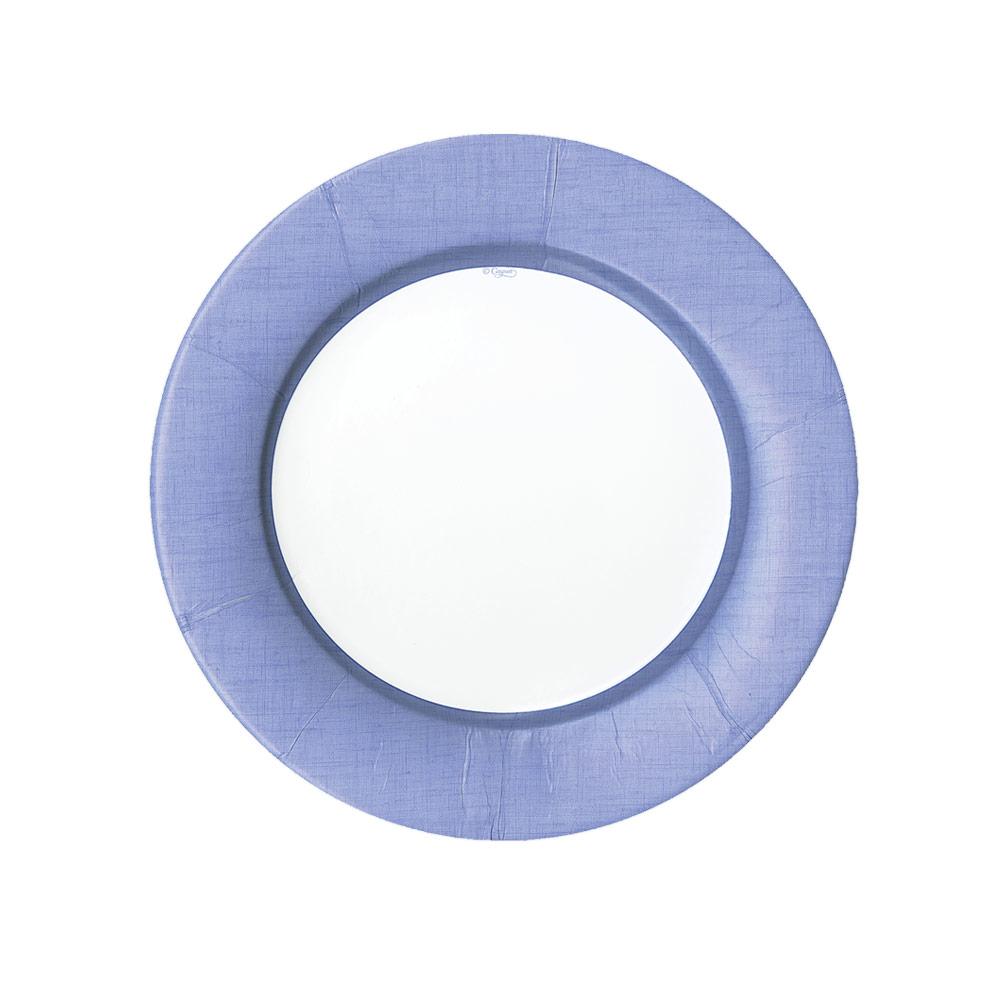 Caspari Linen Border Paper Salad & Dessert Plates in Lavender - 8 Per Package