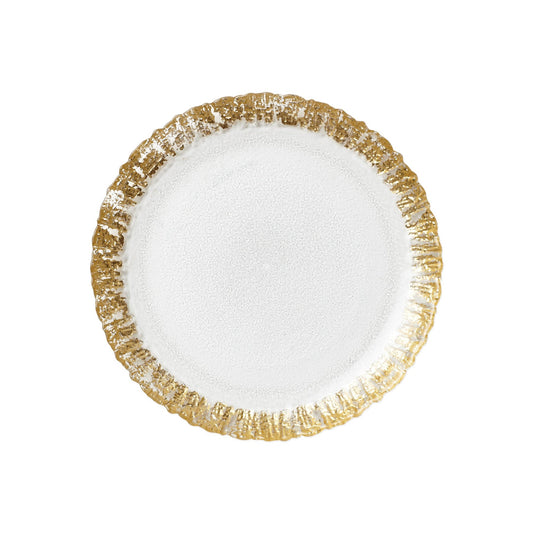 Vietri RUF-5201 Rufolo Glass Gold Salad Plate