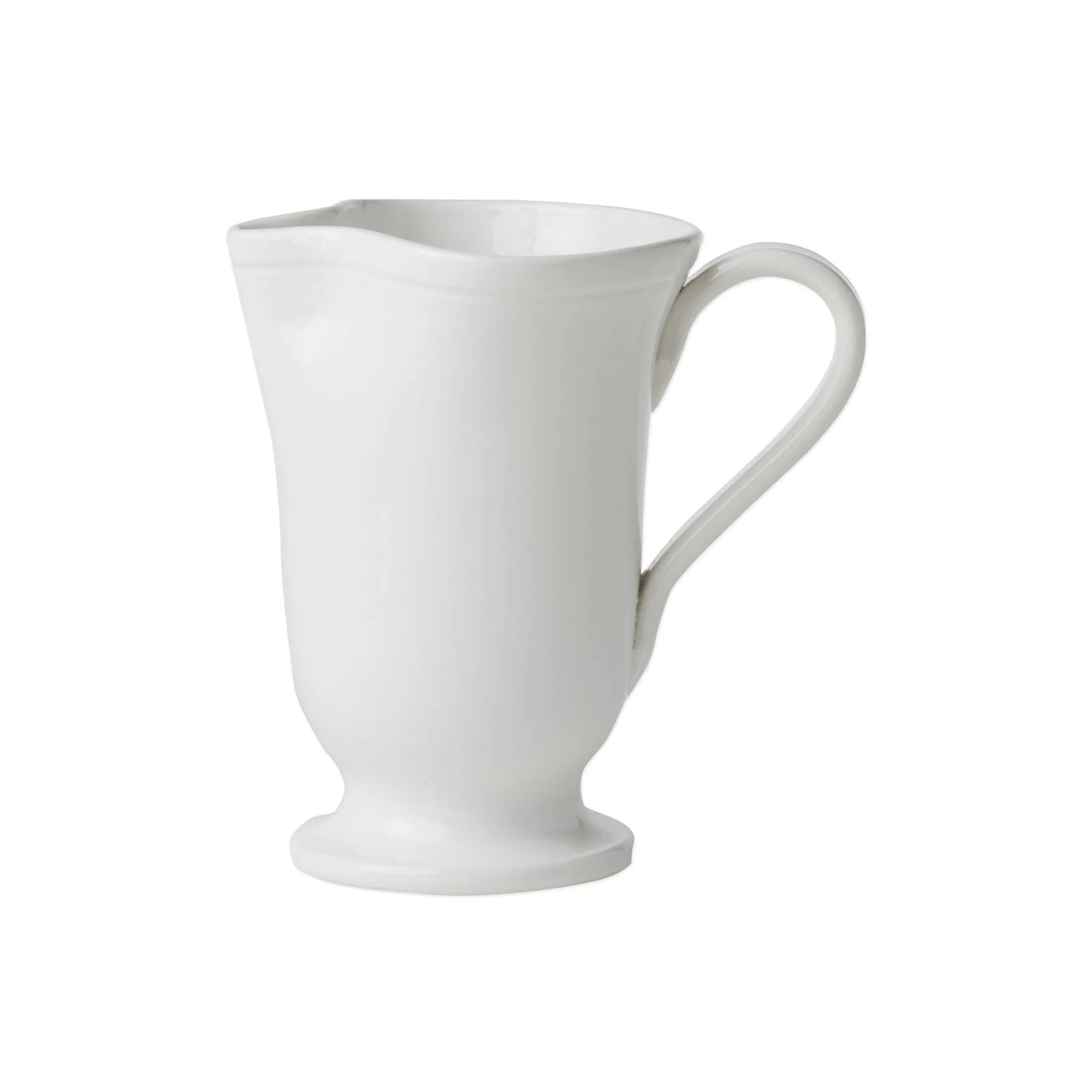 Vietri VFRS-2616W Fresh Stoneware White Large Footed Pitcher