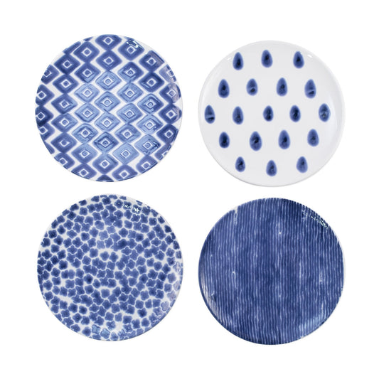 Vietri VSAN-003001 Santorini Assorted Salad Plate - Set of 4