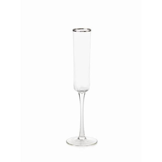 Zodax CH-5614 Aperitivo Triangular Champagne Flute, Luster w/ Gold Rim