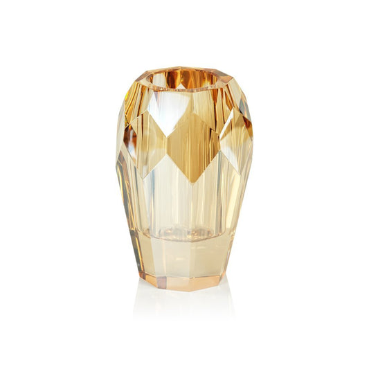 Zodax CH-5985 Veniza Cut Crystal Vase - Amber
