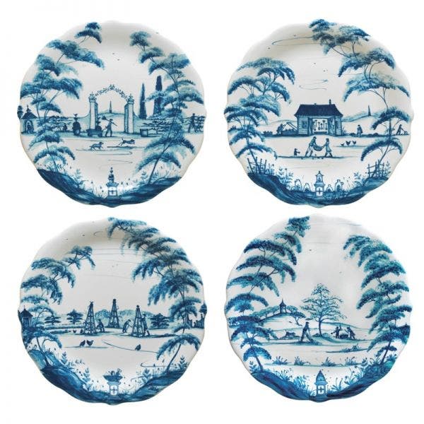 Juliska CE63SET/44 Country Estate Delft Blue Party Plates Set of 4