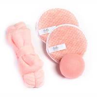 Bella Freshy Face Set - Bow Headband, Konjac Sponge, 2 Cleansing Pads