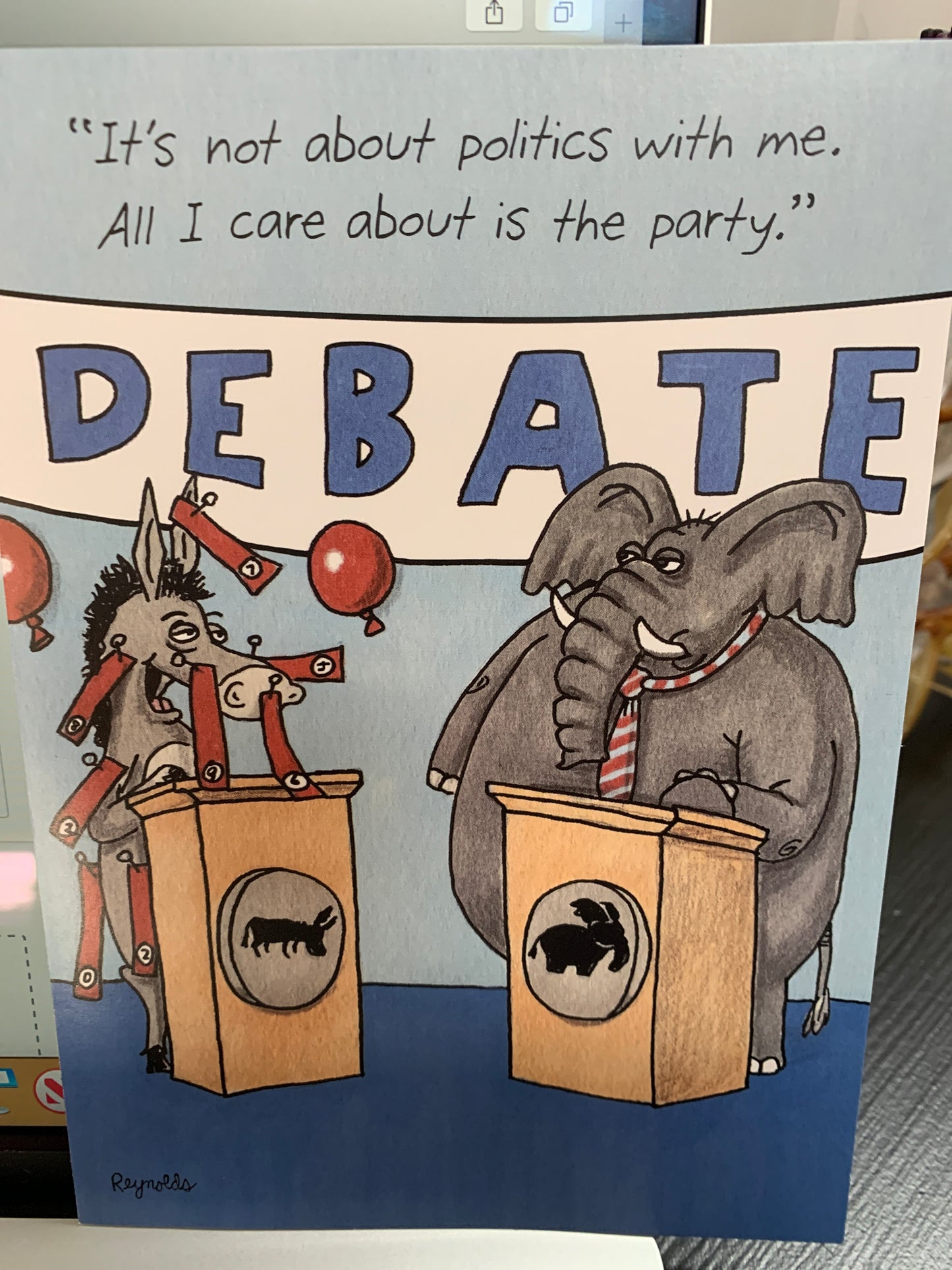 Politics Party Debate Card