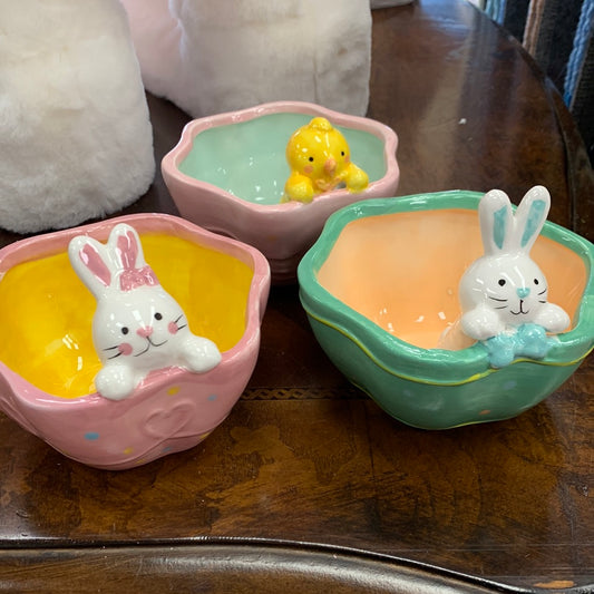 Gerson Company 2673380 5.1"L Dolomite Easter Bowl, set of 3