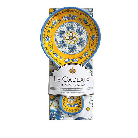 Le Cadeaux GS-SR_TT-BEN Benidorm Tea Towel & Spoon Rest
