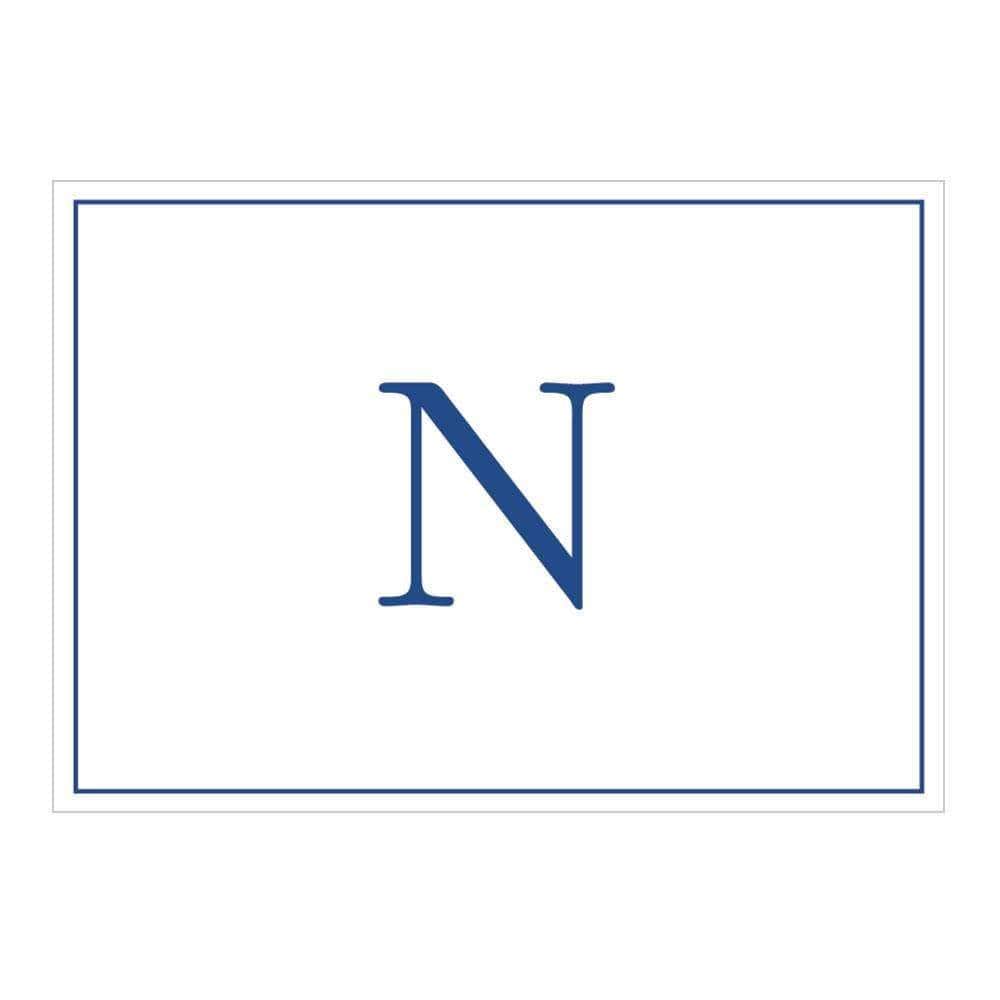 Caspari Navy Embossed Initial Notes