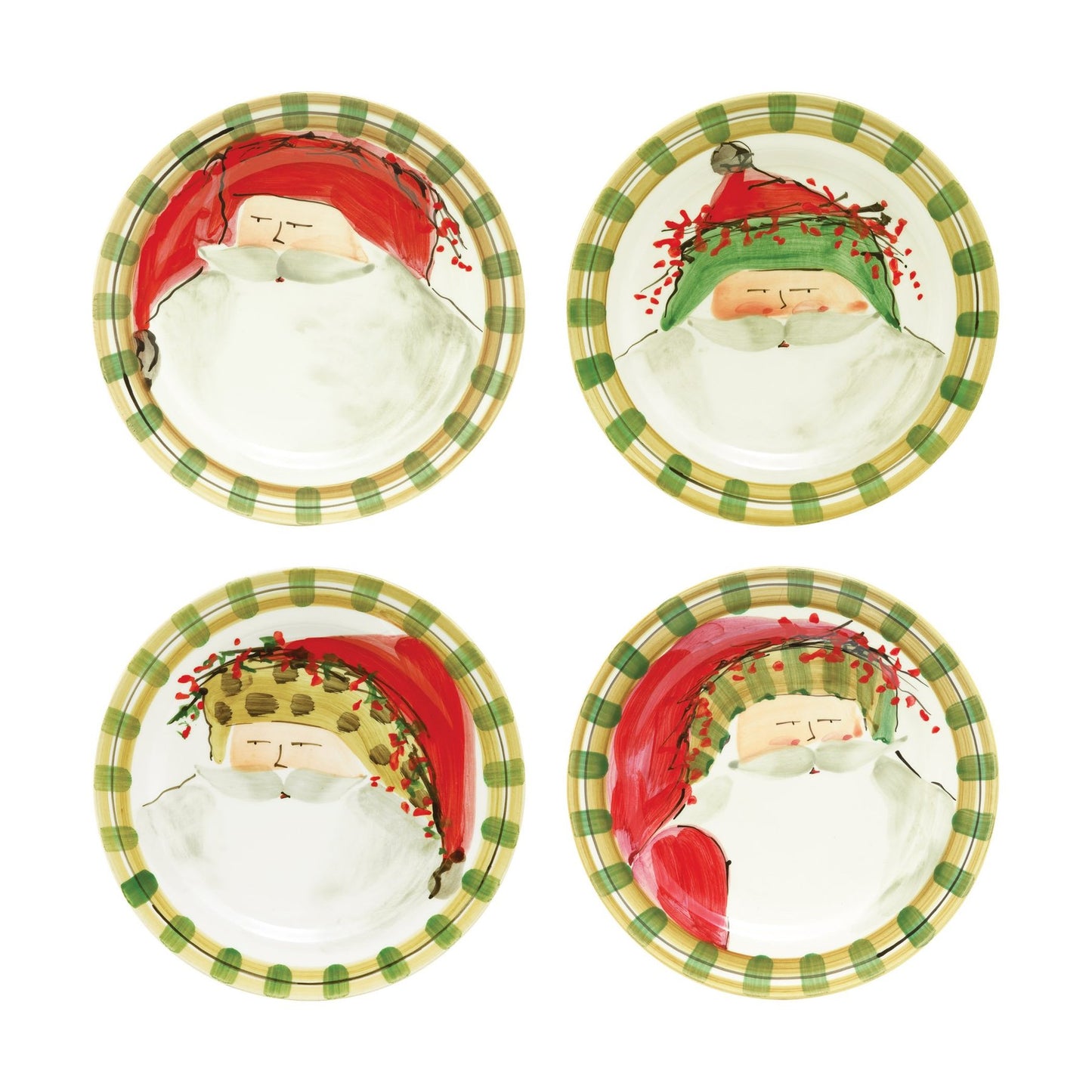 Vietri OSN-7802 Old St. Nick Assorted Round Salad Plates