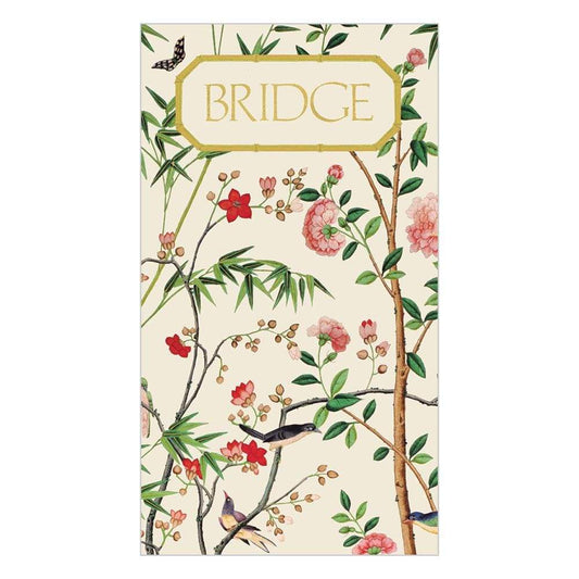 Caspari SP123 Chinese Wallpaper Bridge Score Pad in Blue - 1 Each