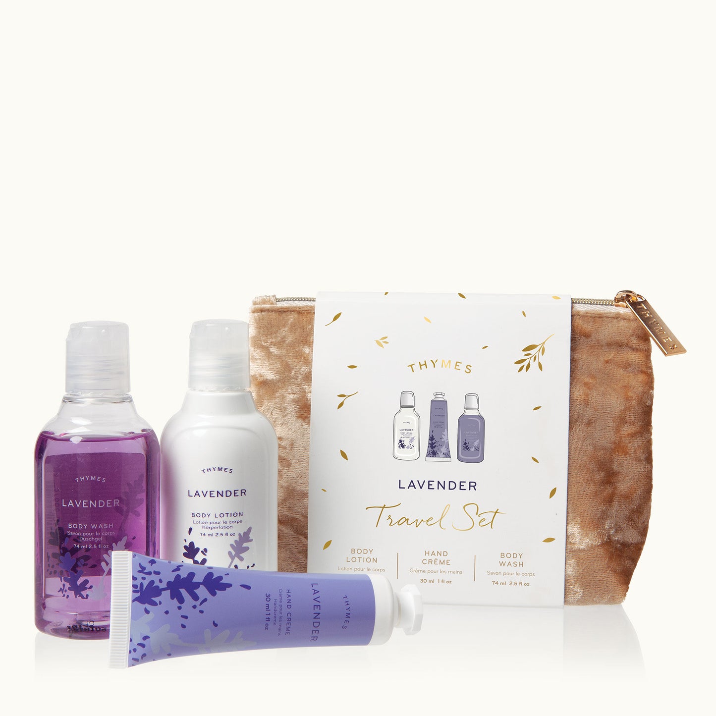 Thymes Lavender 0988950300 Travel Set W/ Beauty Bag