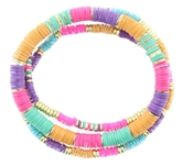 Jane Marie Treasure Collection Kids 3 Strand Sequin Stretch: Orange, Pink, Purple, Teal, Turquoise