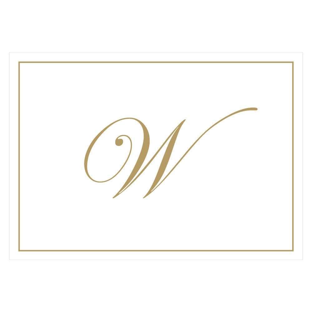 Caspari Gold Embossed Single Initial Boxed Note Cards - 8 Note Cards & 8 Envelopes